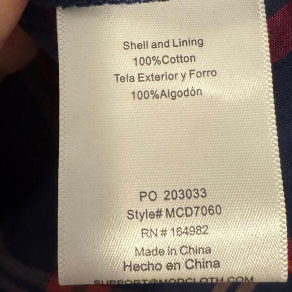 NWT ModCloth Instant Energy Faux-Wrap Dress - Navy Plaid / 1X - Picture 4 of 10